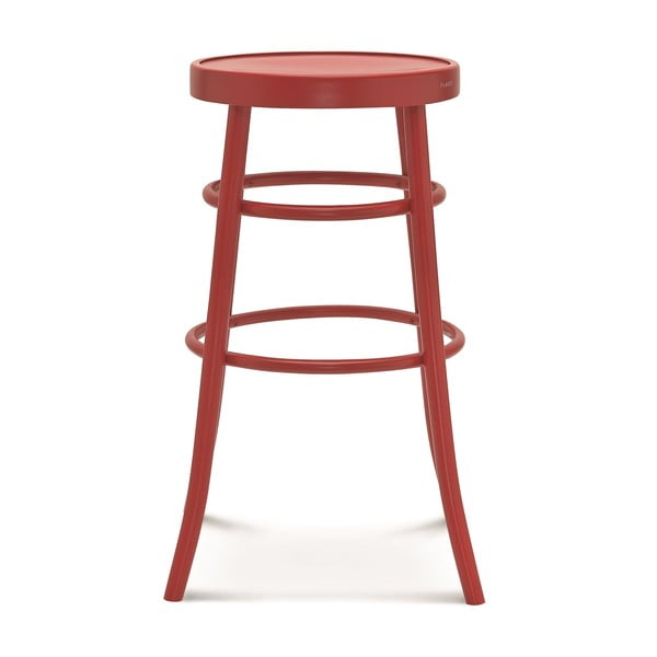 Červená barová drevená stolička Fameg Niels