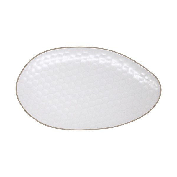 Biely servírovací tanier z kameniny 19x33 cm Imprints – Villa Altachiara