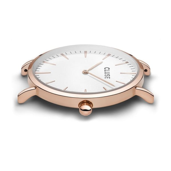 Dámske hodinky so svetlohnedým koženým remienkom a detailmi vo farbe ružového zlata Cluse La Bohéme-image-3