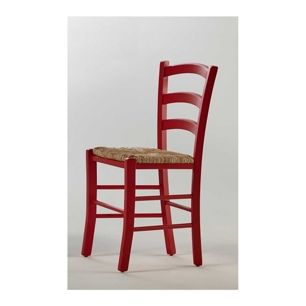 Červená stolička z borovicového dreva SOB Palerma