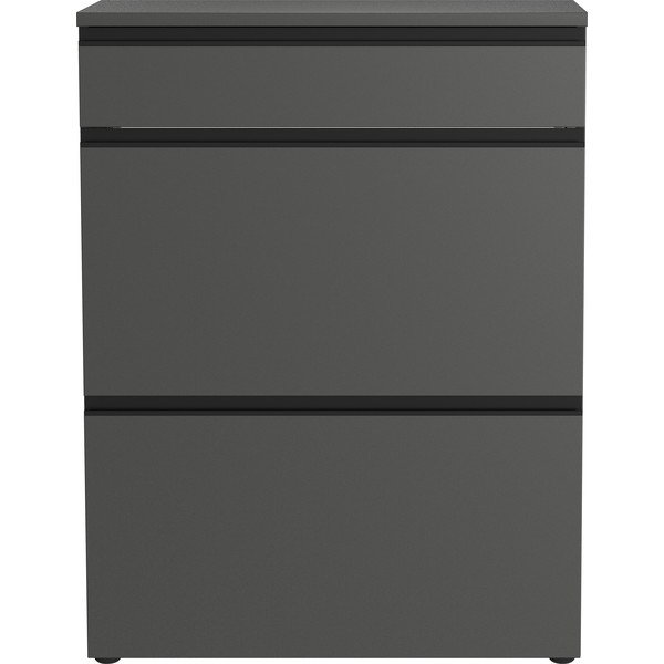 Antracitová skrinka na topánky 80x107x29 cm Baldone – Germania-image-3