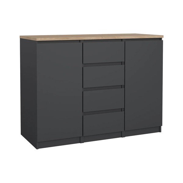 Tmavosivá komoda 121x91x50 cm Naia – Tvilum