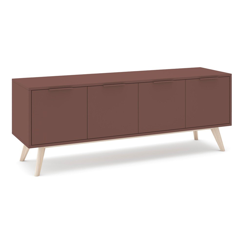 E-shop Matný TV stolík v terakotovej farbe 140x53x40 cm Campus – Marckeric