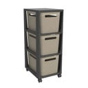 Čierno-béžový plastový pojazdný regál 30x77 cm Brisen - Rotho