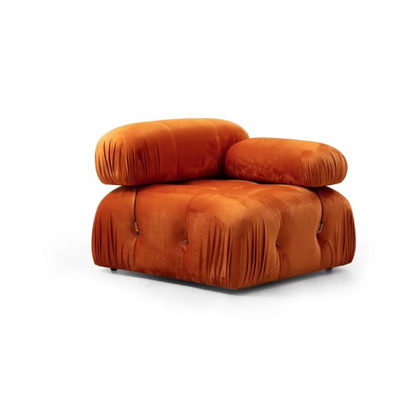 Oranžový zamatový modul pohovky (pravý roh) Bubble – Artie