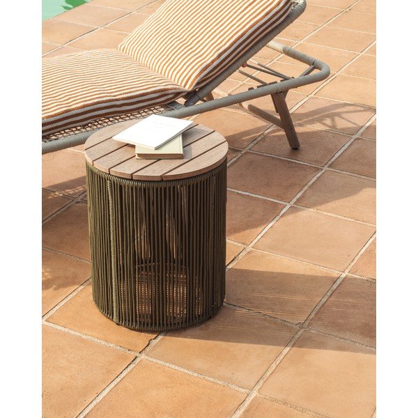 Okrúhly záhradný stolík s doskou z akácie ø 40 cm Dandara – Kave Home-image-1