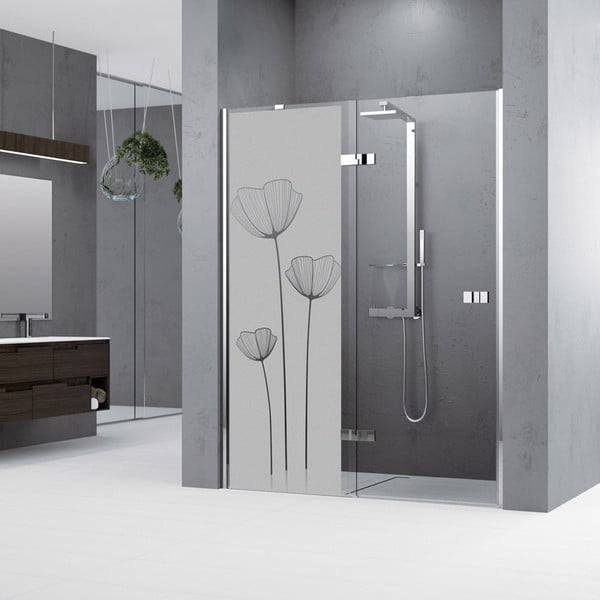 Samolepka na dvere do sprchy Ambiance Poppy Flowers-image-2