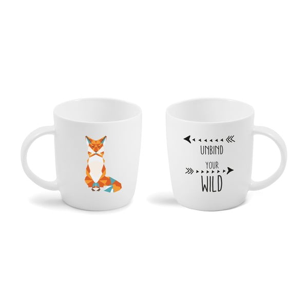 Porcelánový hrnček Vialli Design Wild Fox, 370 ml