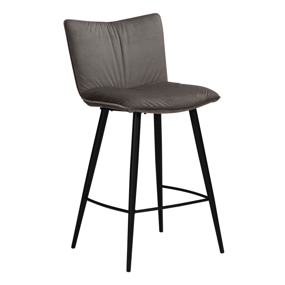 Sivá zamatová barová stolička DAN-FORM Denmark Join, výška 93 cm