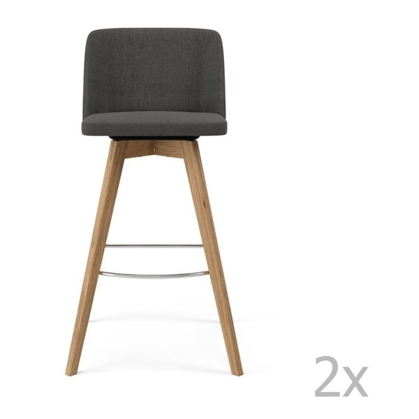 Súprava 2 sivých barových stoličiek Tenzo Tom, výška 99 cm