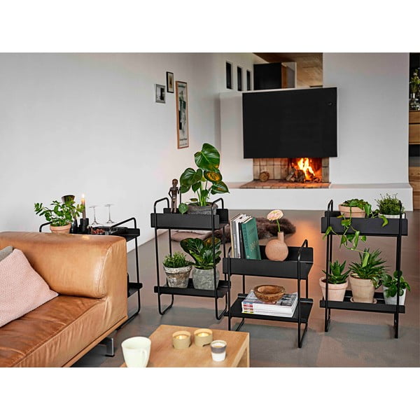 Čierny kovový konzolový stolík 24x48 cm A-Console - Zone-image-1