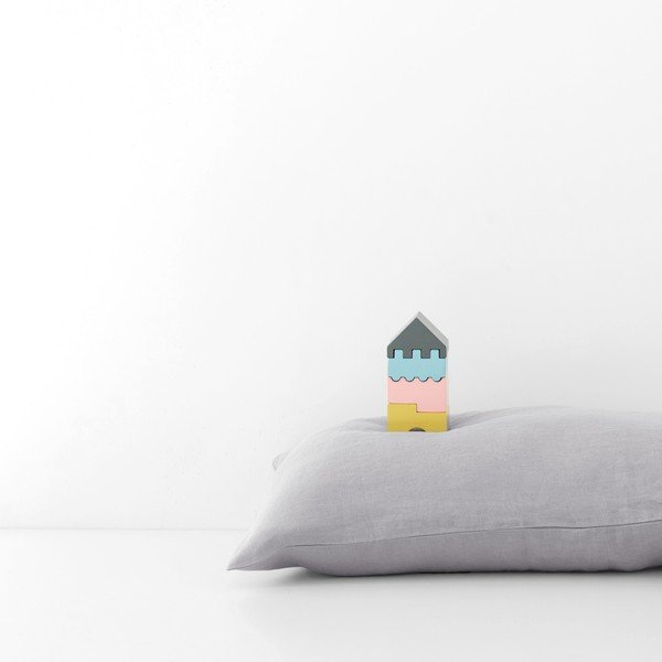 Detská sivá ľanová obliečka na vankúš Linen Tales Nature, 40 x 60 cm-image-3