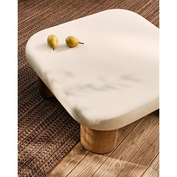 Záhradný konferenčný stolík s betónovou doskou 80x80 cm Labra – Kave Home-image-4