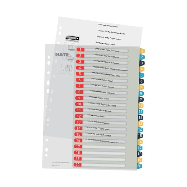 Súprava 5 numerických registrov s 20 štítkami Leitz, A4-image-3