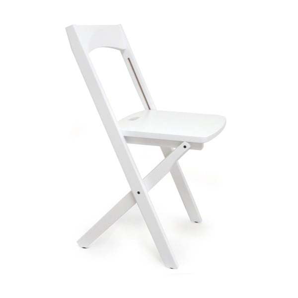 Biela skladacia stolička z bukového dreva Arredamenti Italia Diana