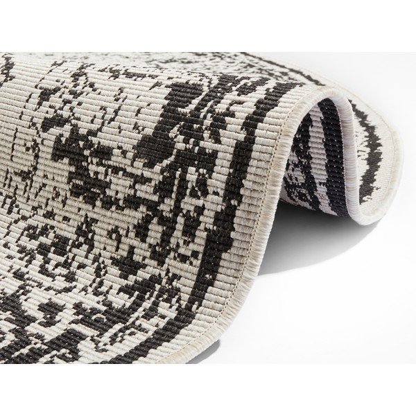 Čierno-krémový vonkajší koberec NORTHRUGS Borbon, ø 140 cm-image-3