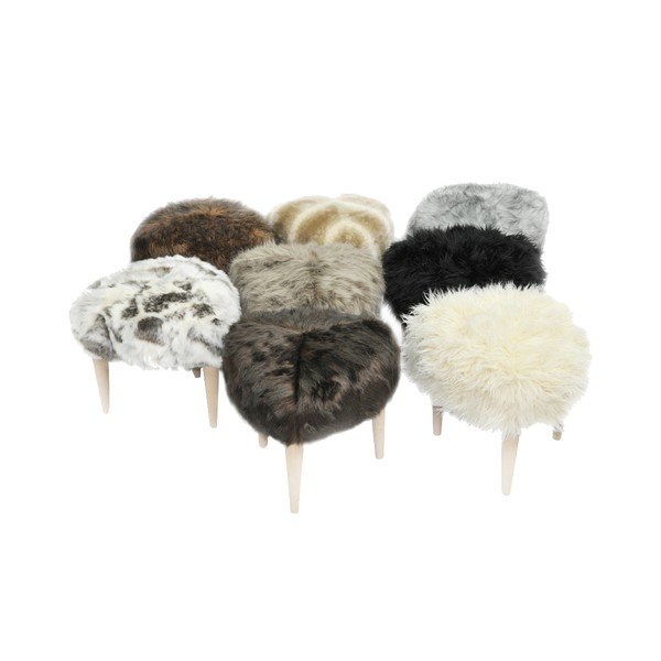 Taburetka Odo, sivá kožušina-image-3