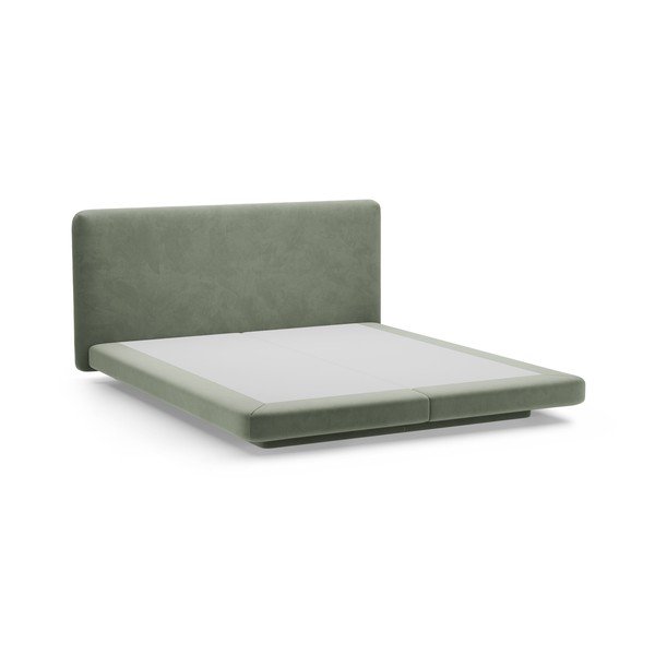 Zelená čalúnená dvojlôžková posteľ 140x200 cm Linea – Micadoni -image-2