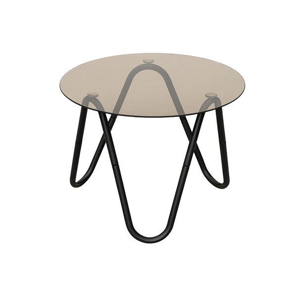 Okrúhly odkladací stolík so sklenenou doskou ø 50 cm Ventana Round – Leitmotiv