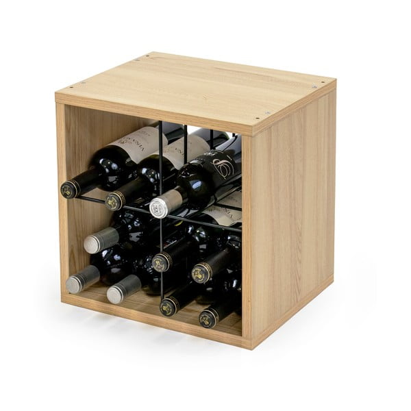 Regál na víno v dekore buka v prírodnej farbe na 16 fliaš – Compactor-image-3