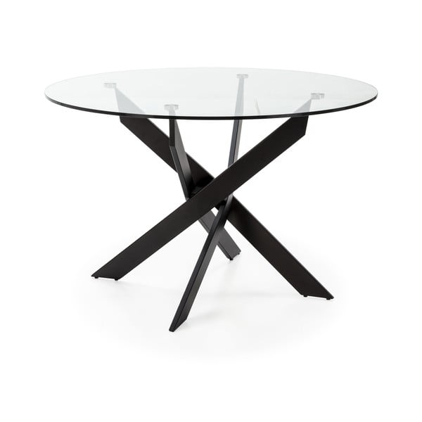 Okrúhly jedálenský stôl so sklenenou doskou 120x120 cm Ruth - Marckeric