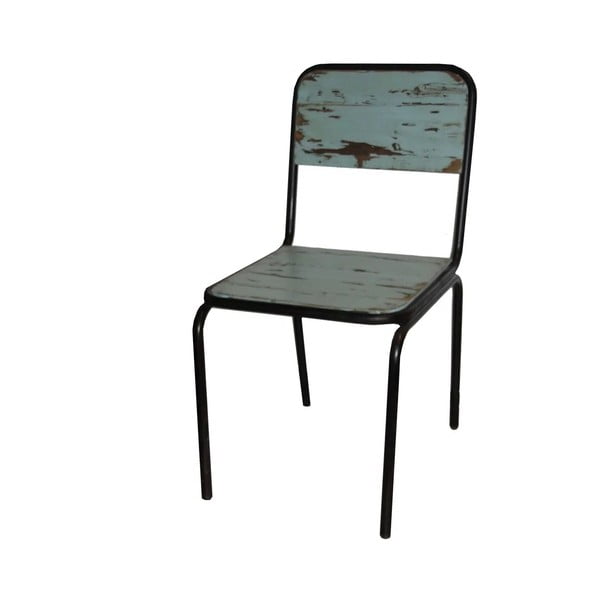 Modrá jedálenská stolička z jedľového dreva Industrial – Antic Line