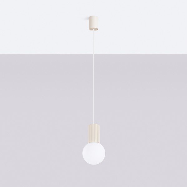 Krémové závesné svietidlo so skleneným tienidlom ø 12 cm Orbital – Sollux-image-4