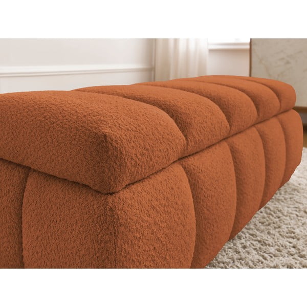 Oranžová lavica z textílie buklé – Bobochic Paris-image-1