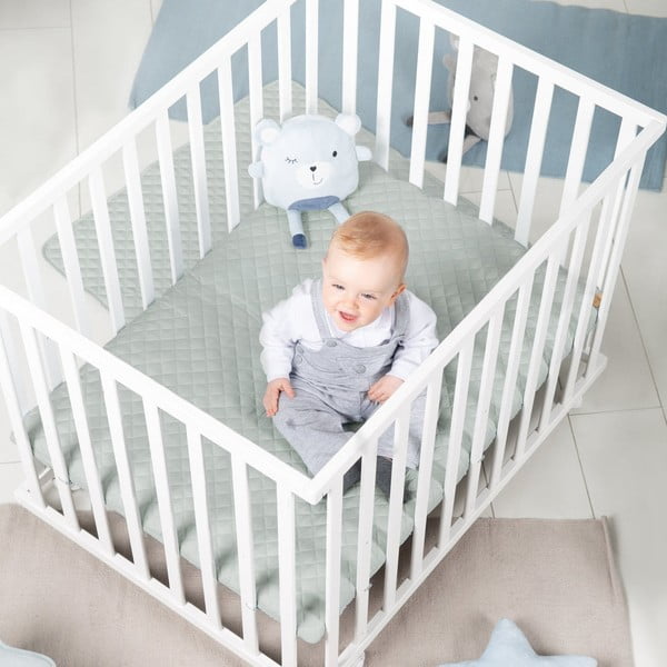 Biela detská ohrádka na kolieskach 100x75 cm Style – Roba-image-3