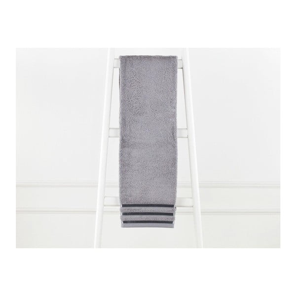 Tmavosivý bavlnený uterák Emily, 70 × 140 cm