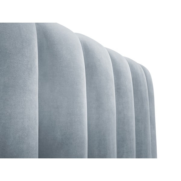 Svetlomodrá čalúnená dvojlôžková posteľ s úložným priestorom s roštom 160x200 cm Kelp - Micadoni Home-image-4