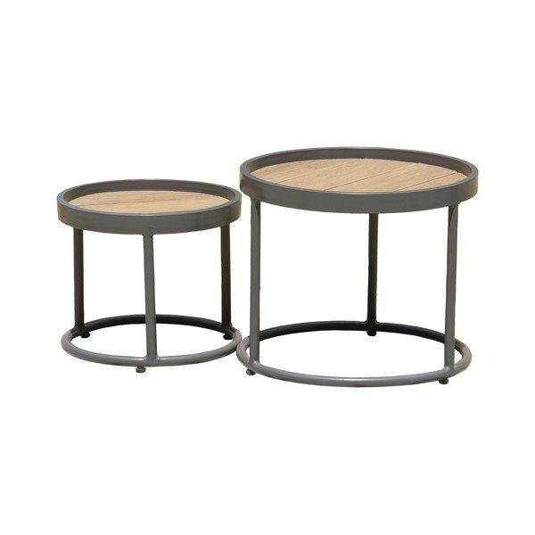 Okrúhle záhradné odkladacie stolíky v súprave 2 ks ø 50 cm Silea – Garden Pleasure