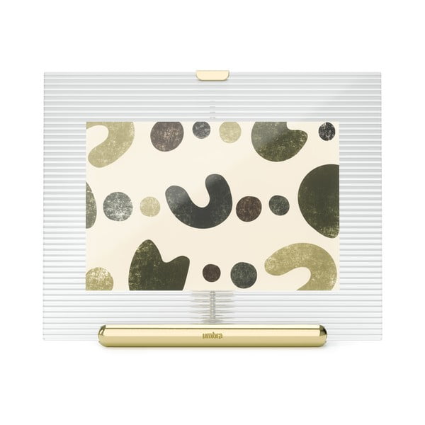 Sklenený stojací rámček v zlatej farbe 16x20 cm Flute – Umbra-image-2