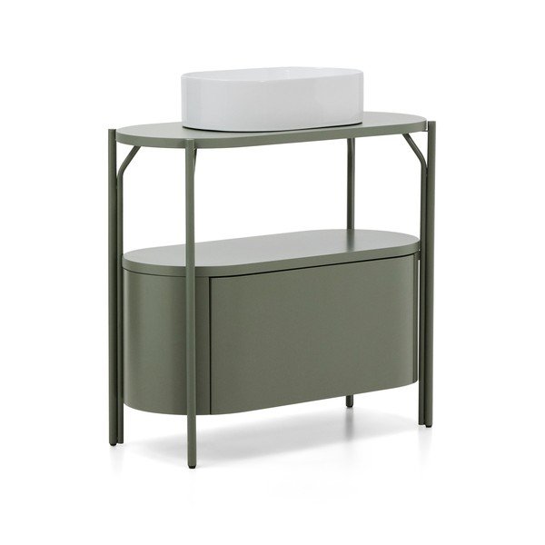 Zelená skrinka pod umývadlo 90x81 cm Arely – Kave Home-image-4