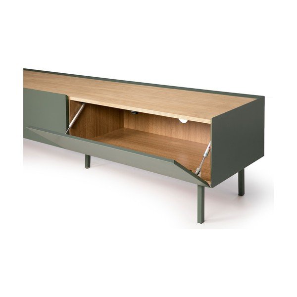 Zelený/v prírodnej farbe TV stolík v dekore duba 180x45 cm Arista – Teulat-image-4