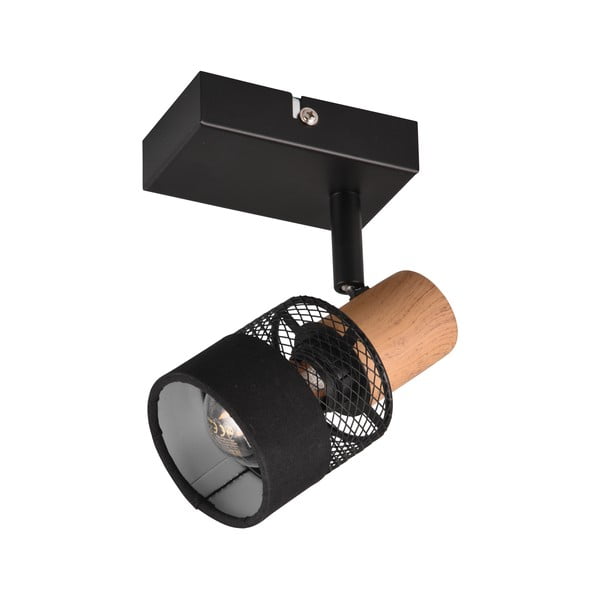 Nástenné svietidlo v čiernej a prírodnej farbe ø 7 cm Nandini – Trio-image-3