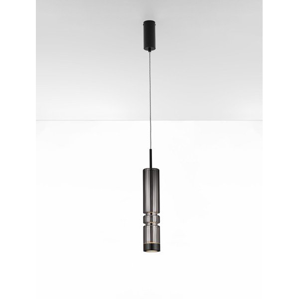 Sivé sklenené LED závesné svietidlo ø 8 cm Bento – Nova Luce-image-2