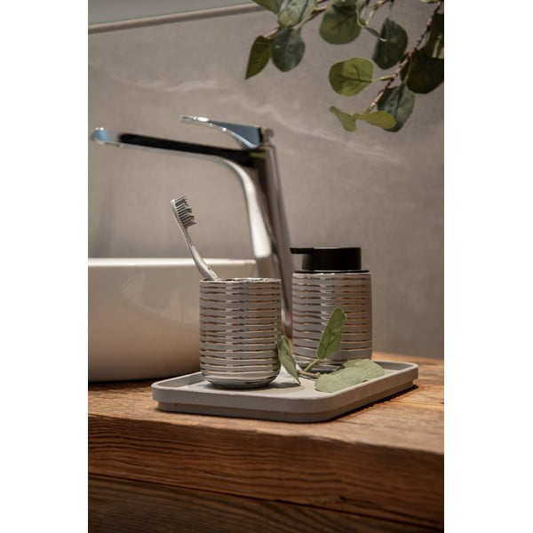 Keramický téglik na zubné kefky v striebornej farbe Vilalba – Wenko-image-3
