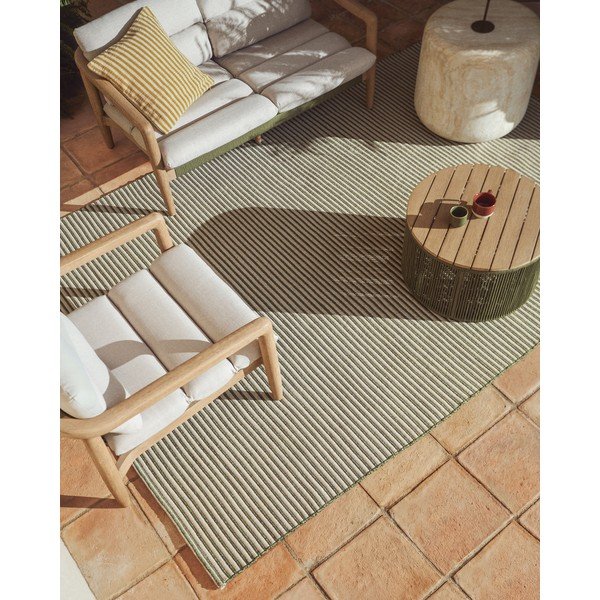 Zelená/béžová čalúnená záhradná pohovka Menfi – Kave Home-image-3
