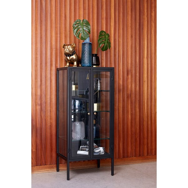 Čierna vitrína Canett Nino, výška 131 cm-image-3