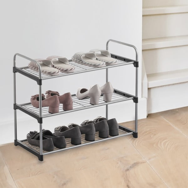 Kovový stojan na topánky v striebornej farbe - Orion-image-1