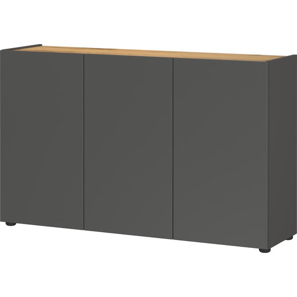 Antracitová skrinka v dekore duba 120x76x34 cm Adrano – Germania-image-3