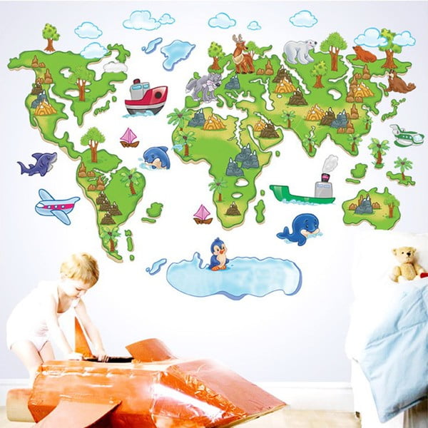 Dekoratívna samolepka Mapamundi