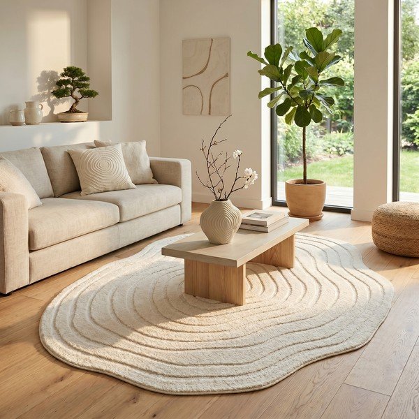 Krémovobiely koberec 160x230 cm Pebble – ESTE-image-3