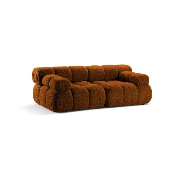 Pohovka z textílie buklé v terakotovej farbe 188 cm – Micadoni -image-1