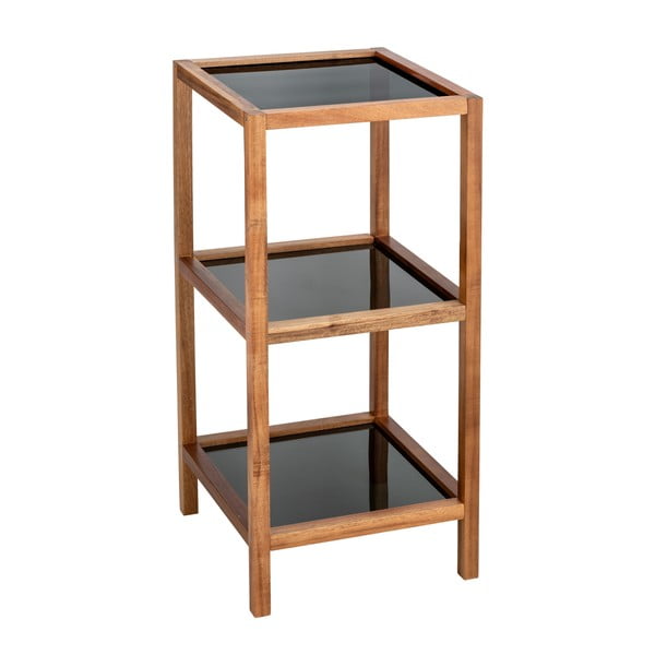 Sklenený kúpeľňový regál v čierno-prírodnej farbe 36x79 cm Fondi – Wenko-image-1