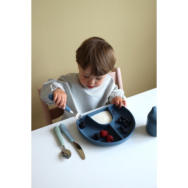 Zelený/modrý detský príbor 3 ks zo silikónu Ocean Mix – Cam Cam Copenhagen-image-1