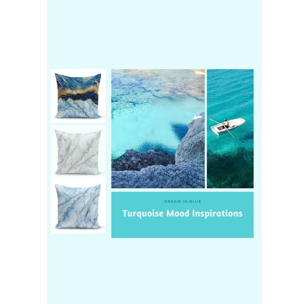 Sada 3 obliečok na vankúše Minimalist Cushion Covers Azuro Cassie, 45 x 45 cm-image-1