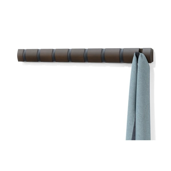 Tmavohnedý nástenný vešiak z topoľového dreva Flip – Umbra-image-4