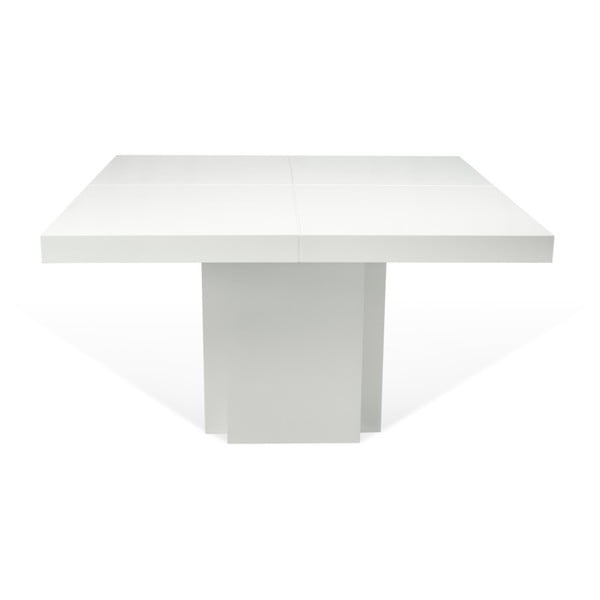 Lesklý biely jedálenský stôl TemaHome Dusk, 130 cm